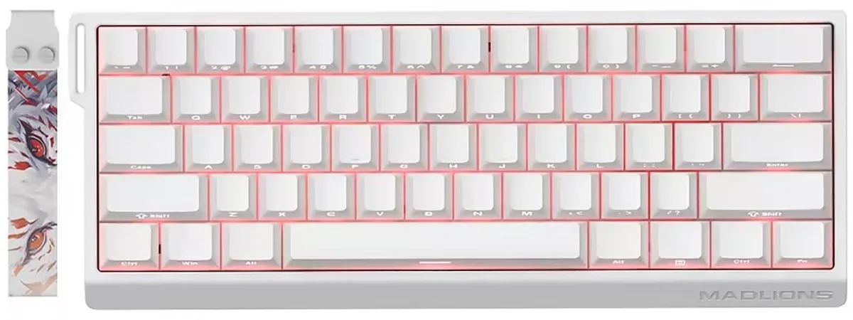 Vszerda Vszerda x FGG MADLIONS MAD 60 HE RGB 60% Wired Magnetic Switch Gaming Keyboard White — product photo