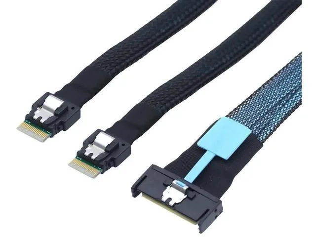 Fervit Fervit MCIO 8X Slimline SAS 8i to Dual SFF8654 4i Cable 0.8M — product photo