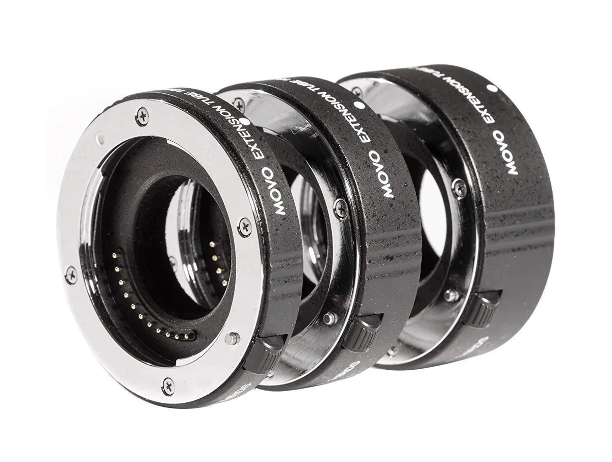 Movo Movo MT-FJ47 3-Piece AF Chrome Macro Extension Tube Set for Fujifilm X-Series Mirrorless Cameras — product photo