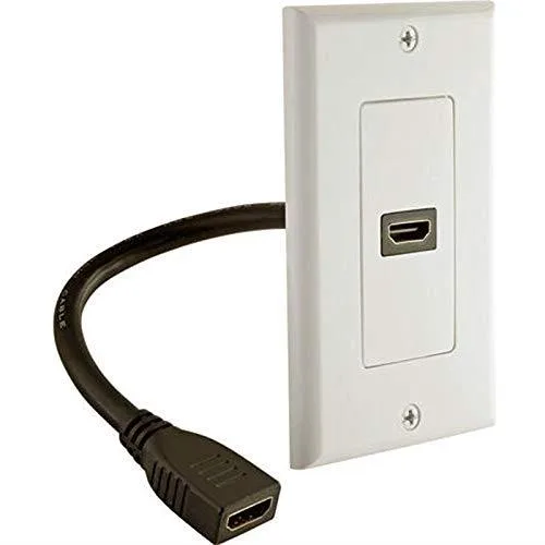 iMBAPrice iMBAPrice HDMI Pigtail Wall Plate Single Port White — product photo