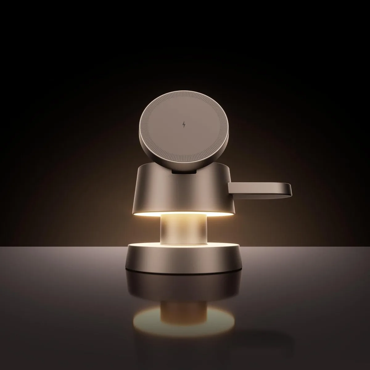 Luisport Luisport 4-in-1 Magnetic Wireless Charger 15W Night Light Sand Gold — product photo