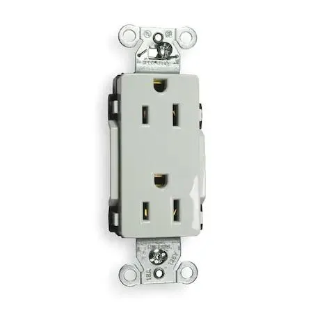 Hubbell Incorporated Hubbell Incorporated DR15WHI 15 A 125 V AC decorator duplex receptacle — product photo