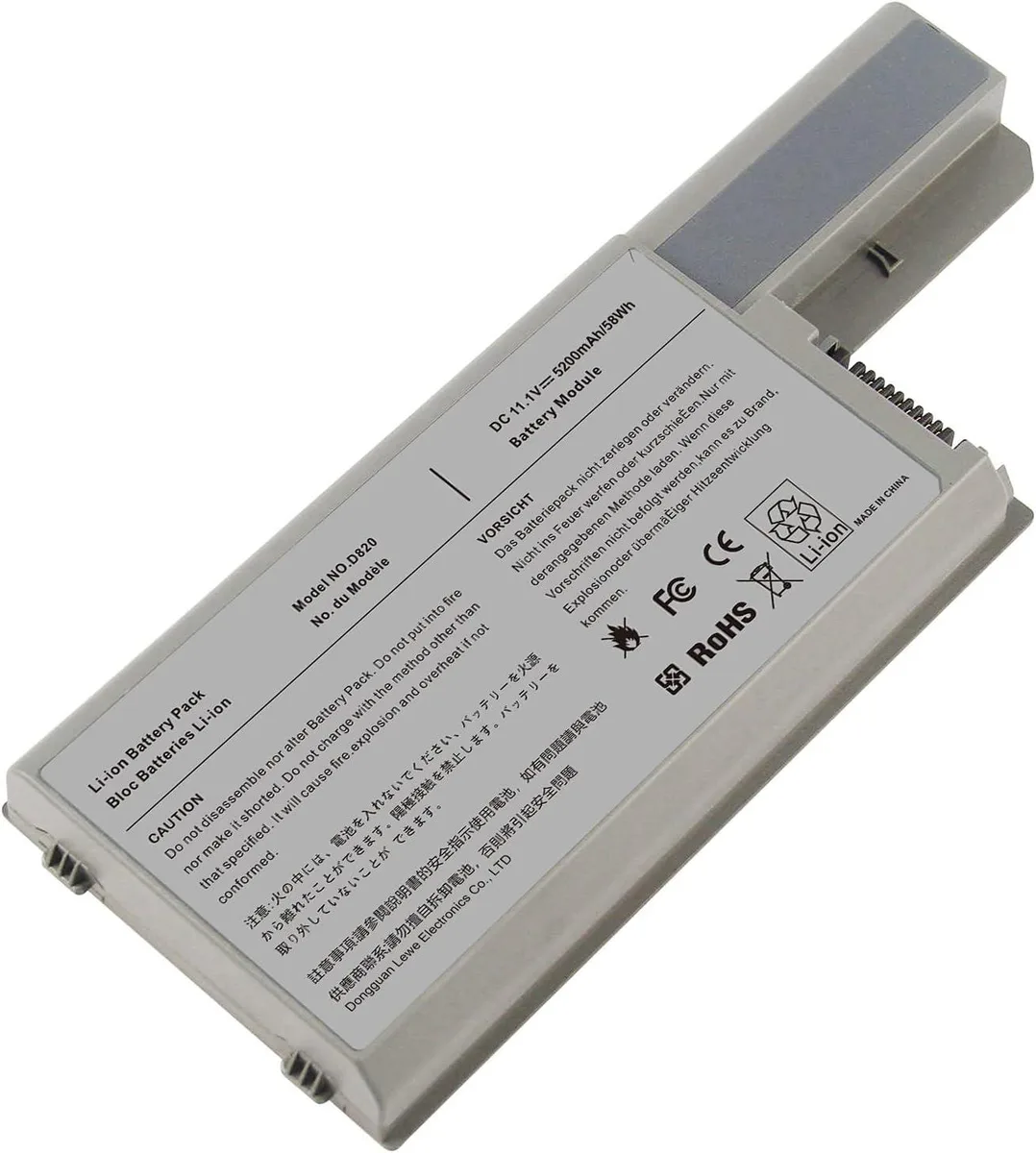 PISKEKAT PISKEKAT 5200mAh 11.1V 6-cell laptop battery for Dell Latitude D531 D531N D820 D830 Precision M4300 M65 — product photo