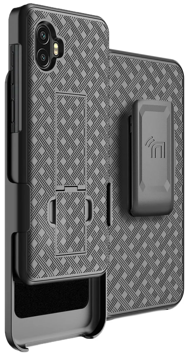 Nakedcellphone Nakedcellphone Kickstand Case + Belt Clip Holster Combo Black for Samsung Galaxy XCover 6 Pro SM-G736 2022 — product photo