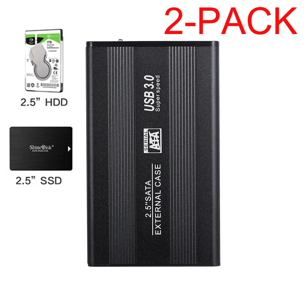 LUOM LUOM U25B30 2.5" SATA USB 3.0 enclosure 2-pack black — product photo