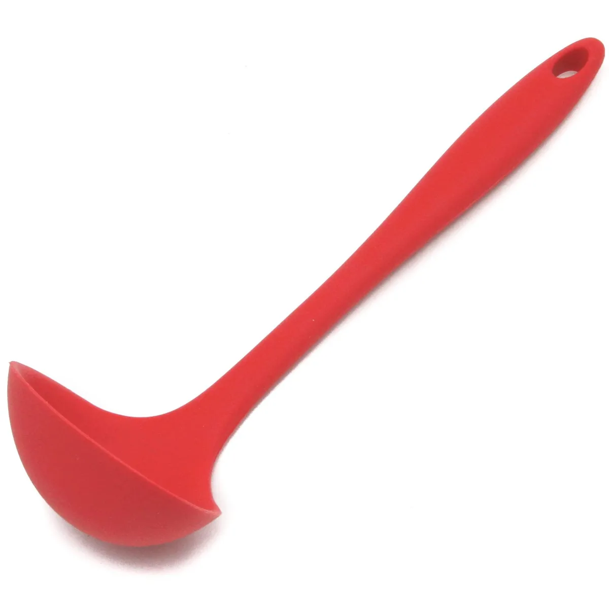 Red silicone ladle 11.25 inch with steel core handle