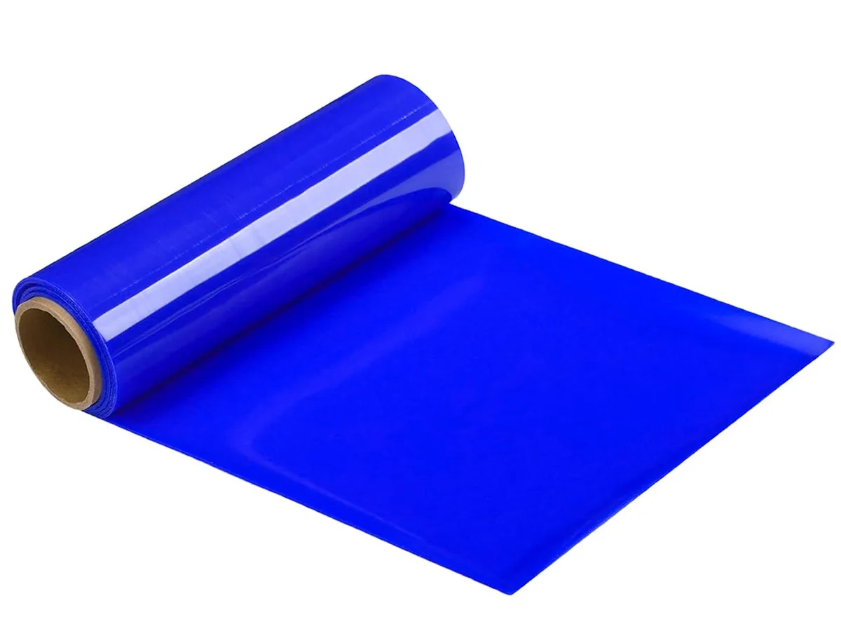Blue silicone non-slip roll, 8 inches by 3.25 ft, matte finish, flexible sheet material