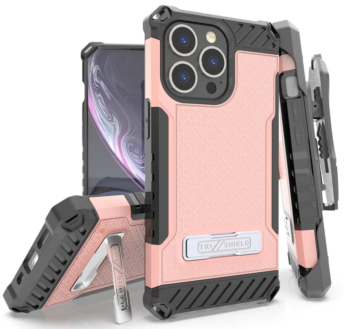 Nakedcellphone Nakedcellphone Tri-Shield Combo Case for iPhone 13 Pro Blush Pink — product photo