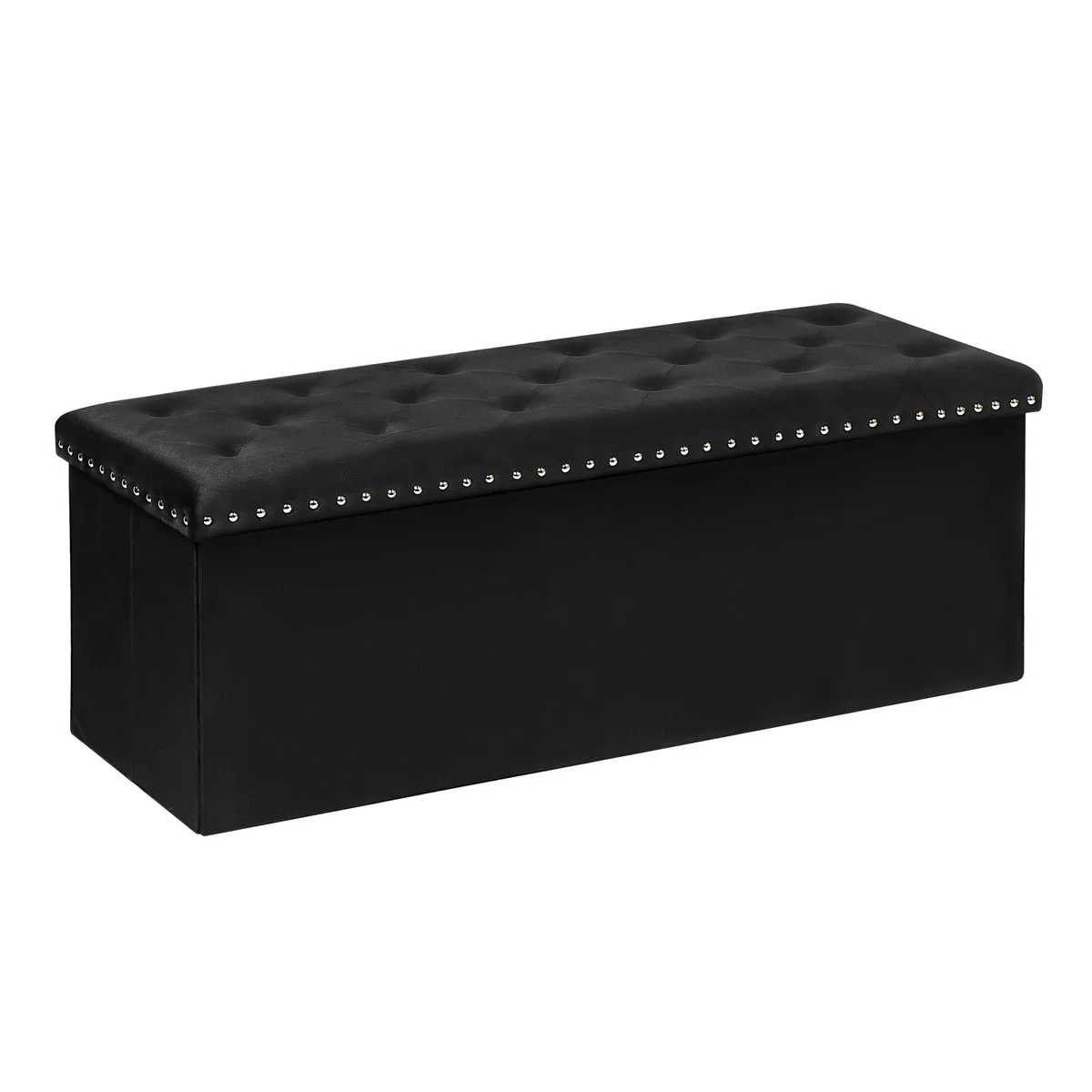 B FSOBEIIALEO Storage Ottoman Bench 43.3" 140L Black — product photo