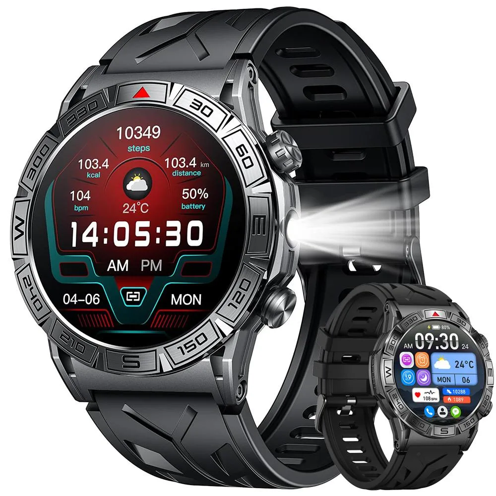 Hitoor Hitoor 1.43" AMOLED Smart Watch Black 107 Sports Modes — product photo