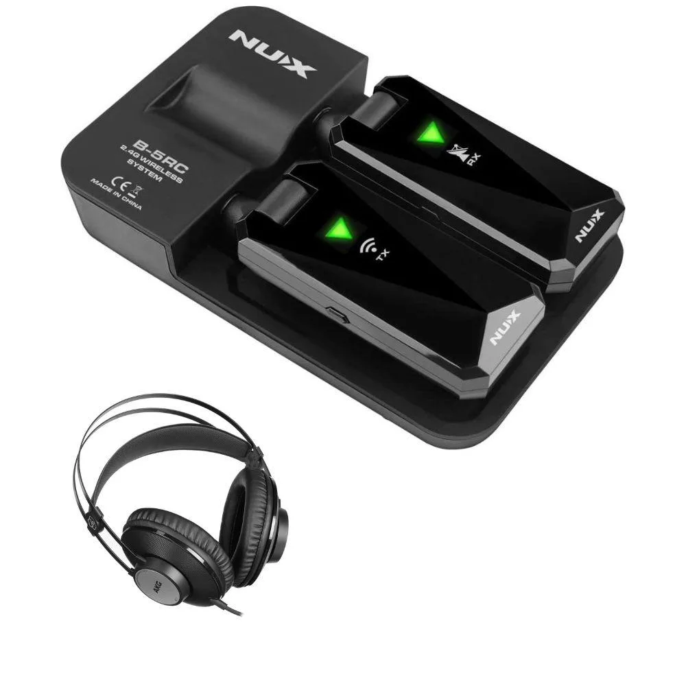 Nux NUX B-5RC Wireless Guitar System with AKG K72 Headphones — product photo