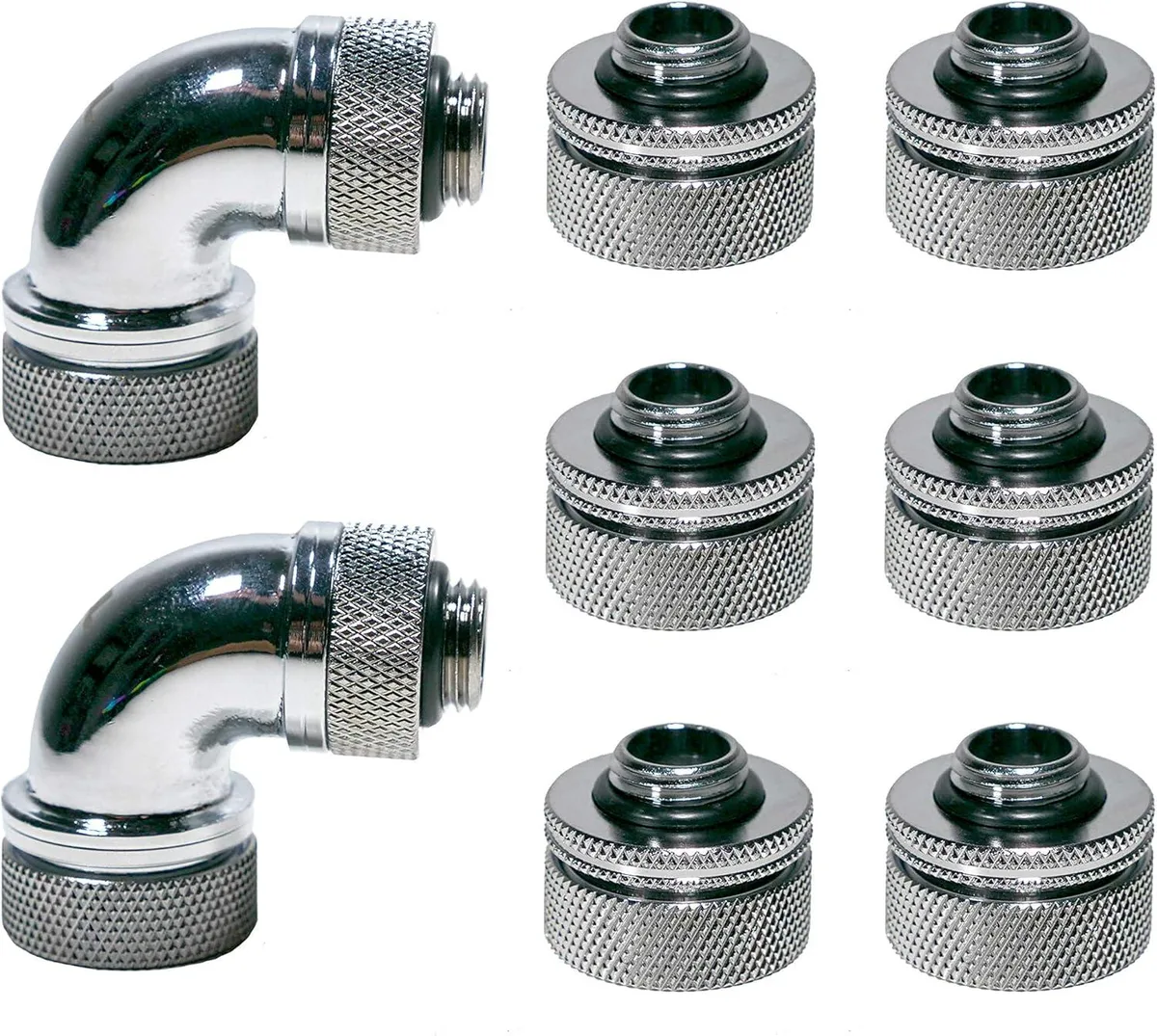 Thermaltake Thermaltake Pacific DIY 16mm OD PETG Compression Fitting Kit Chrome — product photo