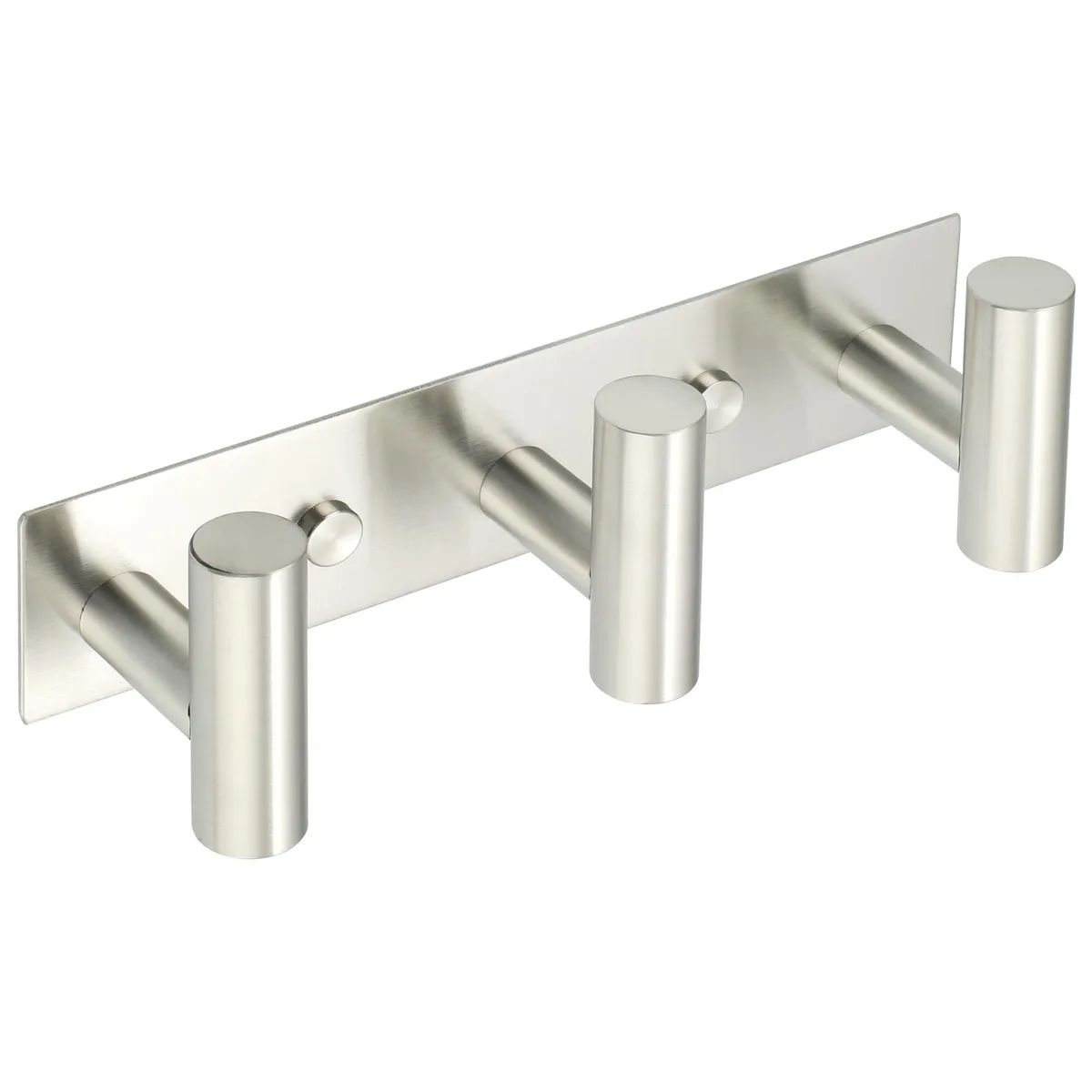 SUS304 stainless steel coat rack with 3 hooks, brushed, 20 lb capacity — product photo