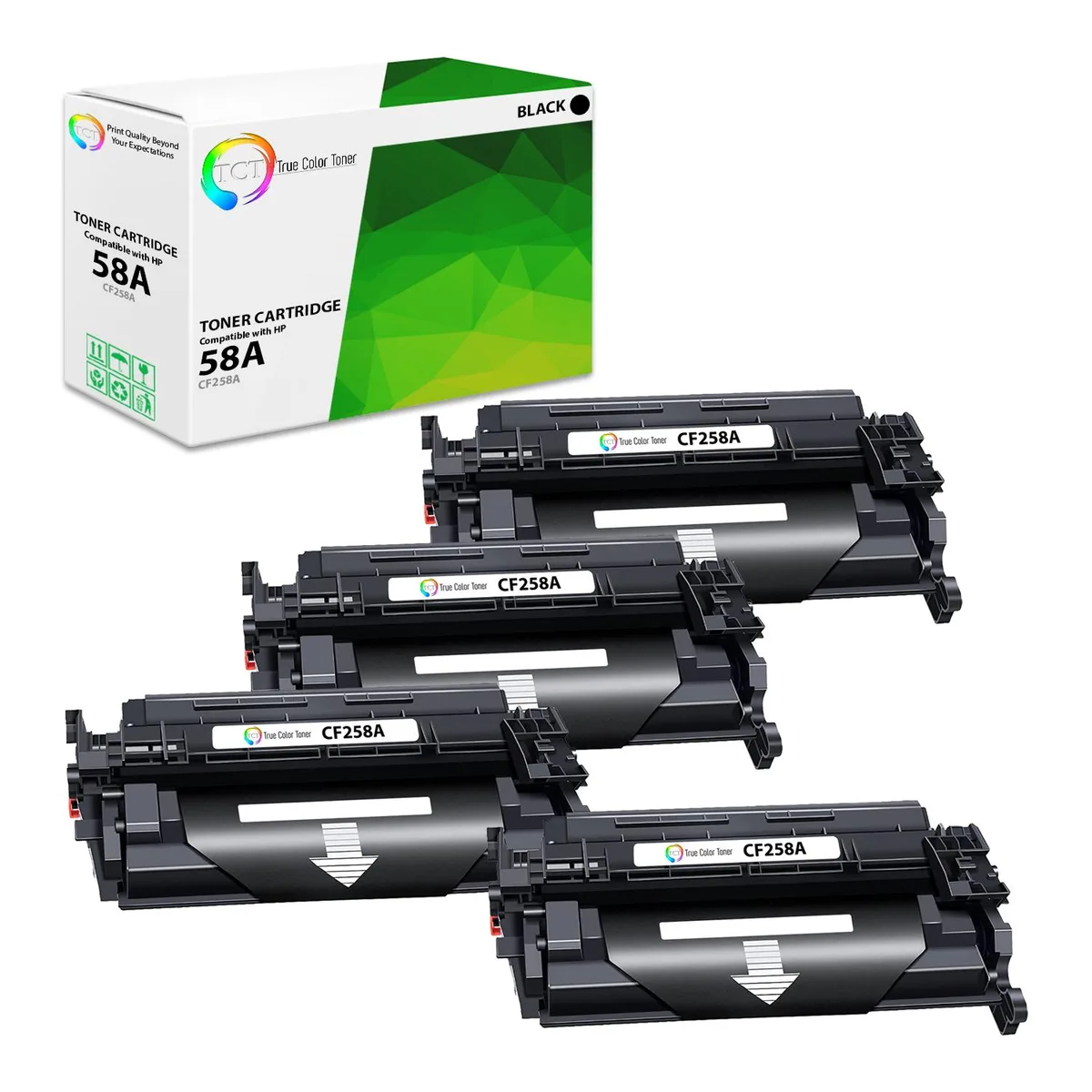 True Color Toner True Color Toner 58A CF258A Black 4 Pack Toner Cartridge — product photo