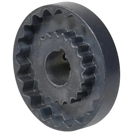 Carbon steel flange coupling hub with 5/8 inch round keyed bore