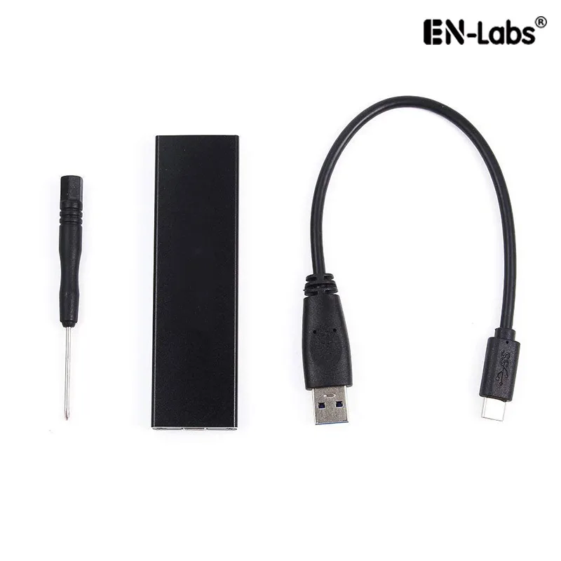 EN-Labs EN-Labs USB 3.1 5Gbps M.2 SATA NGFF Enclosure Black Aluminium — product photo
