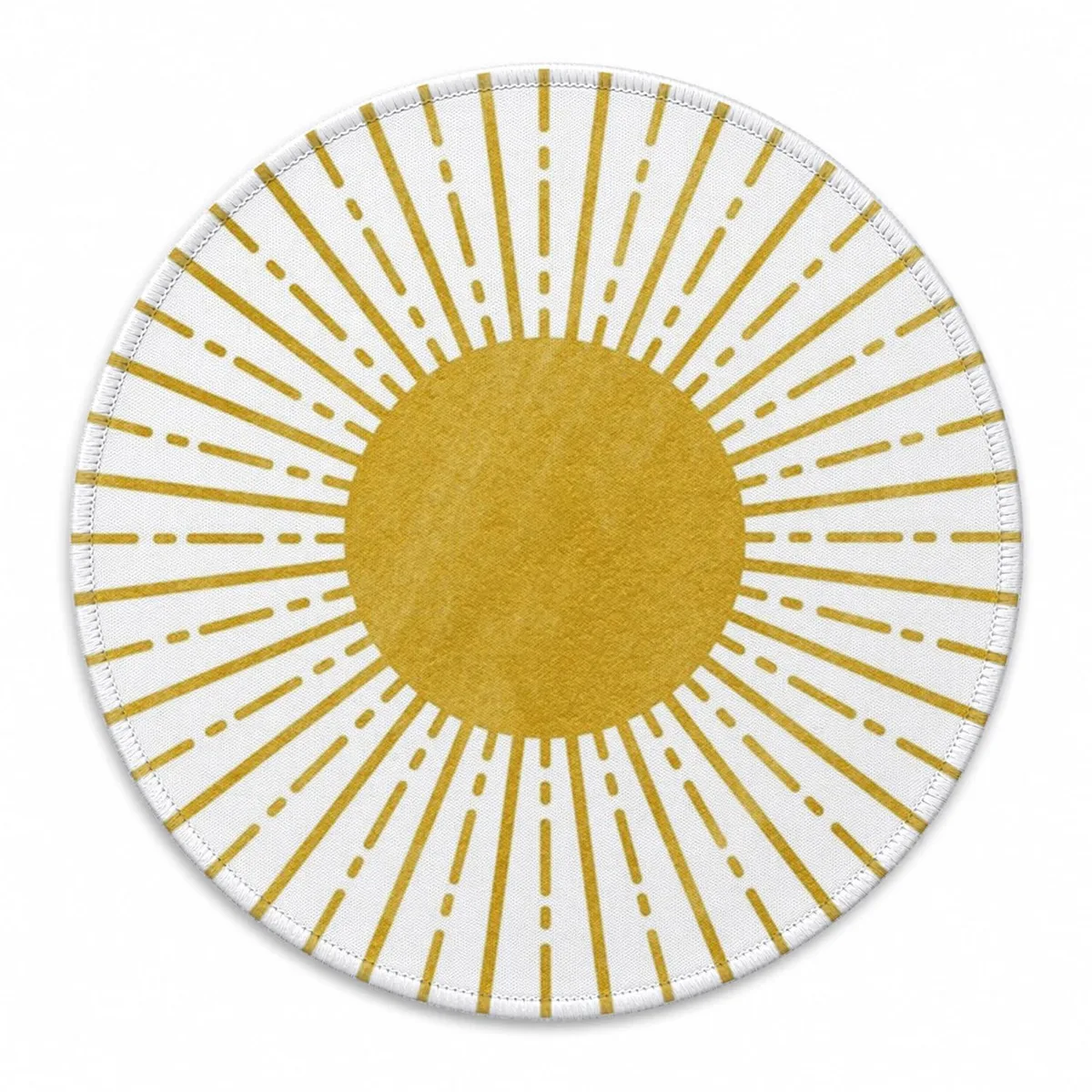 Round 7.9 inch Boho5 mouse pad with rubber base and printed fabric surface