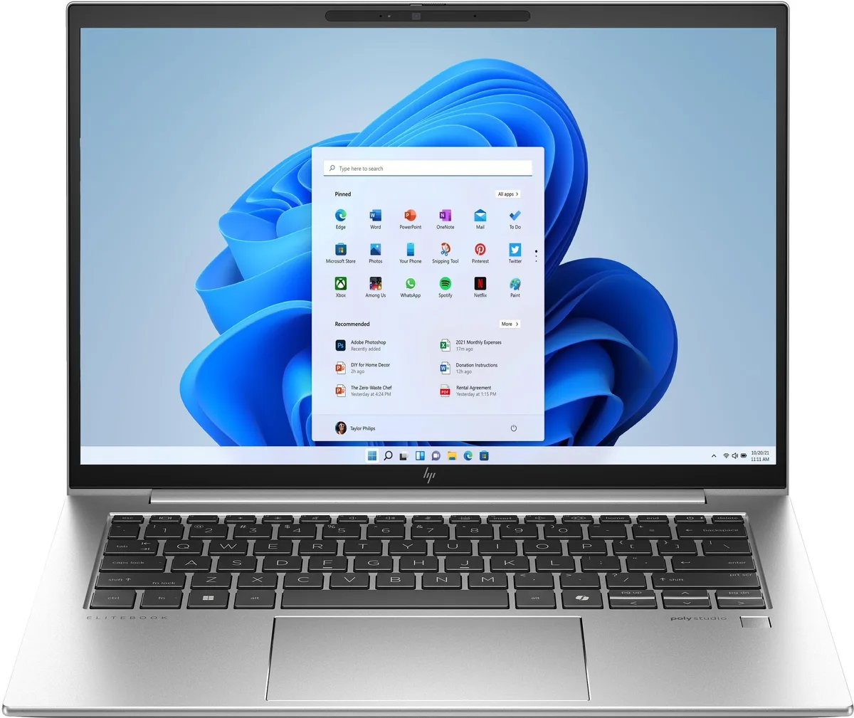 HP HP EliteBook 845 G11 laptop AMD Ryzen 7 PRO 8840U 32GB DDR5 1TB NVMe 14" WUXGA touch — product photo