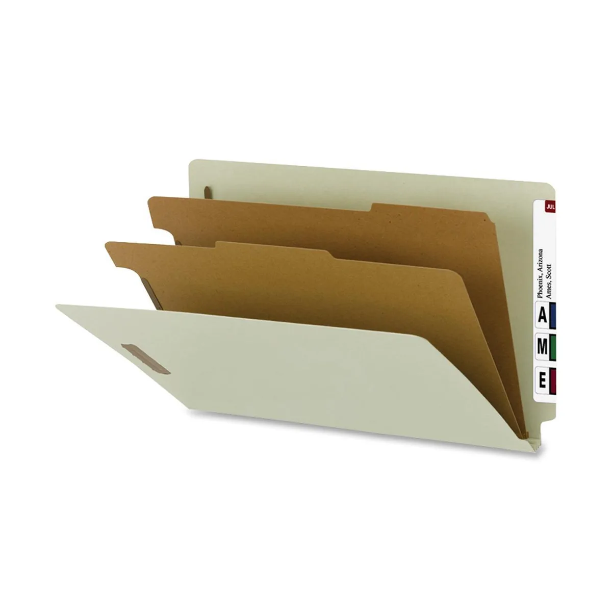 Smead Smead 29802 Classification File Folder Legal 2 Divider 10 Box Gray Green — product photo