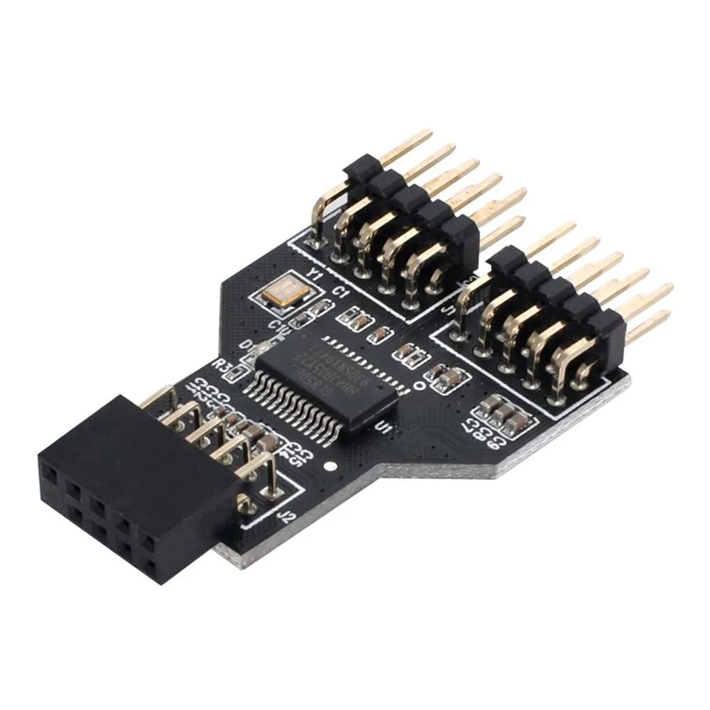 Fervit Fervit USB 2.0 9-Pin Header 1-to-2 Female Extension Hub Connector — product photo