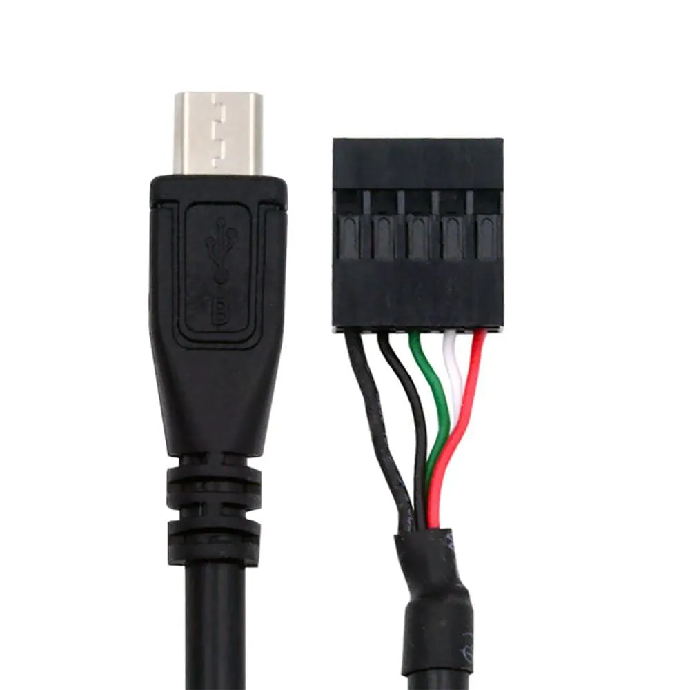 Black 50 cm cable with 9pin 10pin header and Micro USB 5Pin connector