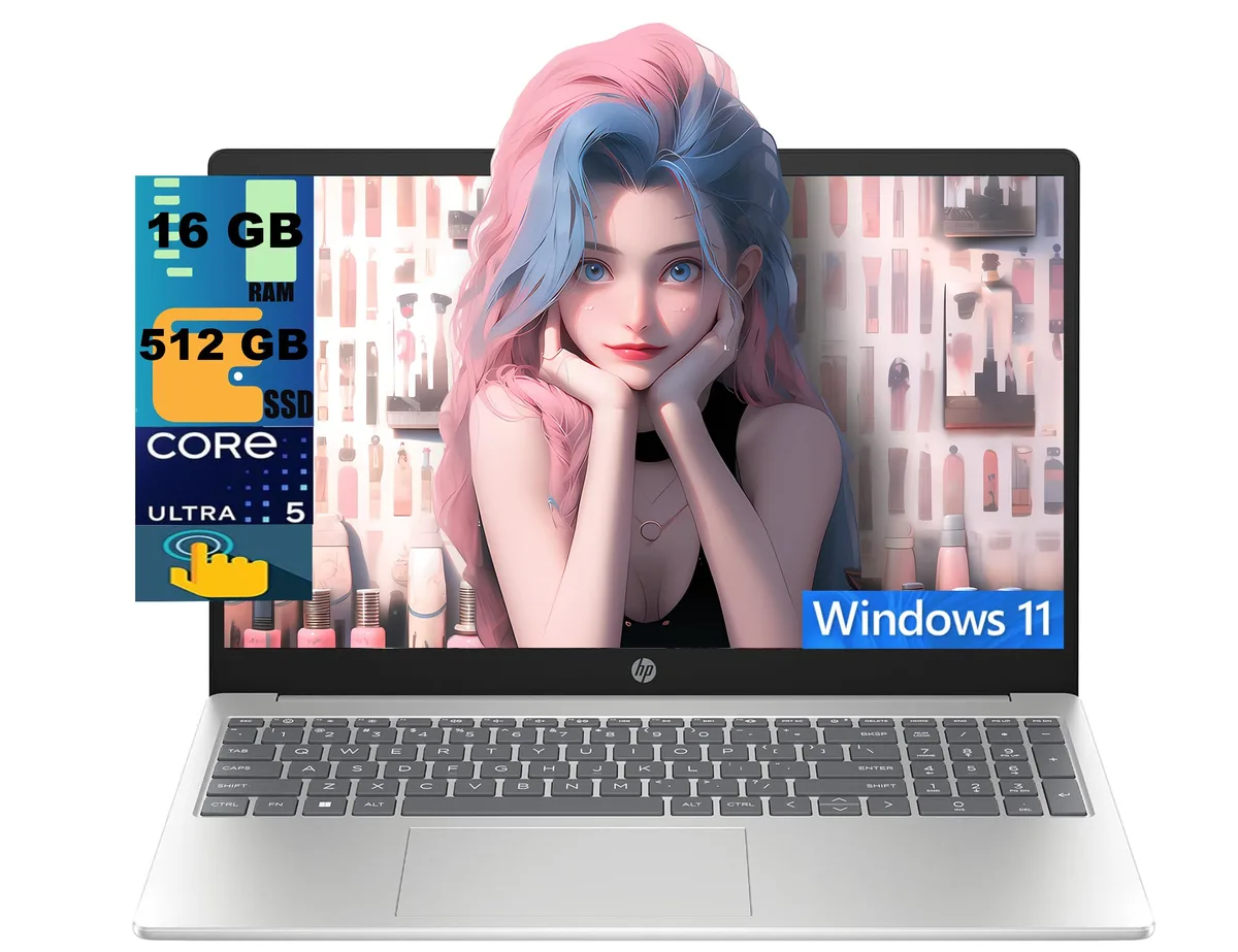 HP HP 15 Laptop 15.6" FHD Touchscreen Core Ultra 5 125H 14-core 16GB DDR5 512GB — product photo