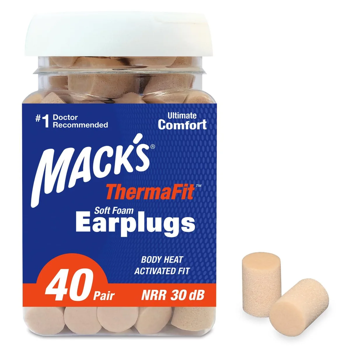  Mack's 9540 ThermaFit Soft Foam Earplugs 40 Pair 30 dB — product photo