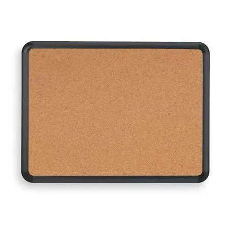 Rectangular natural cork board, black aluminium frame, 36 by 48 inches