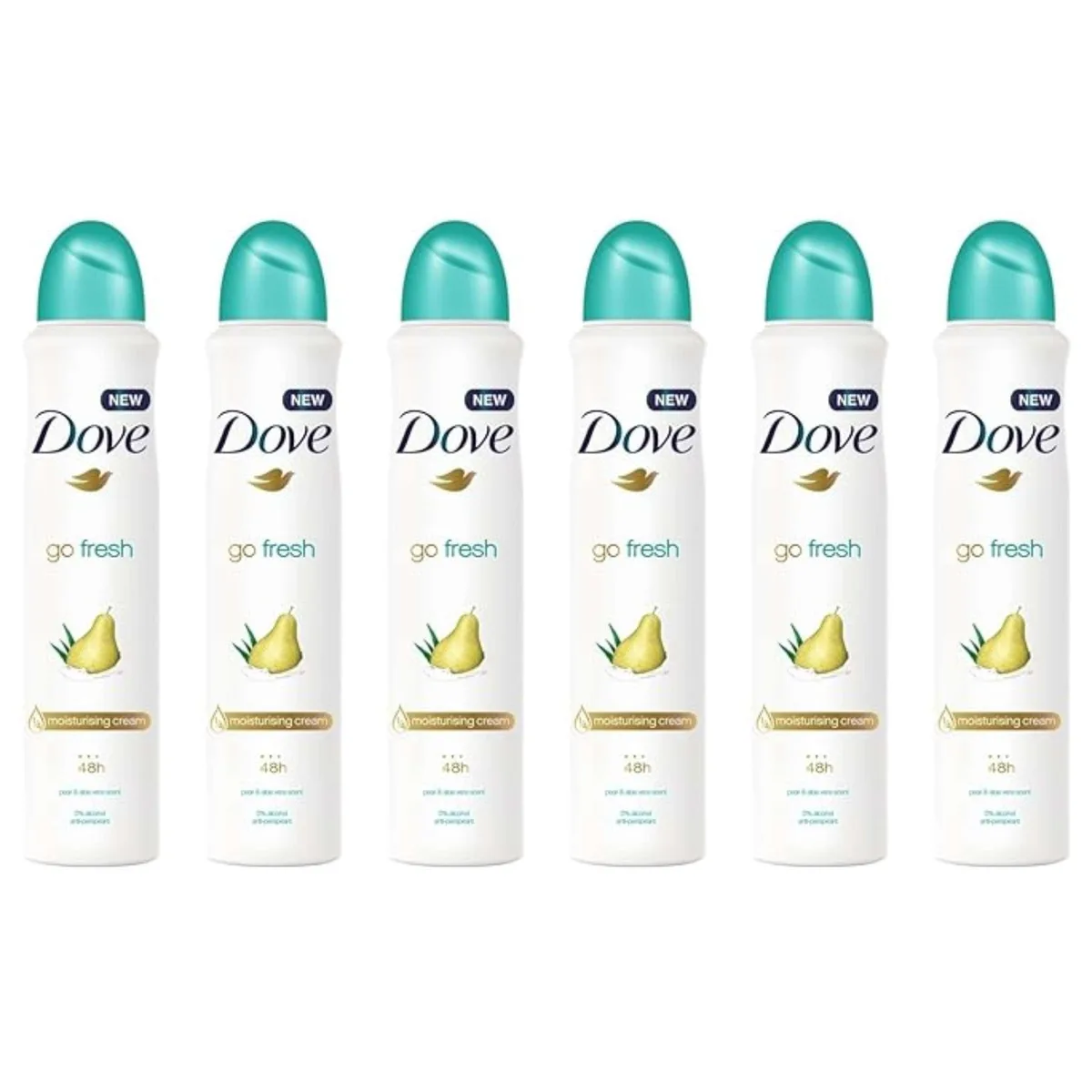 Dove Dove 52126859886910 Go Fresh Antiperspirant Deodorant Spray Pear Aloe 150 ml 6 Pack skin care — product photo