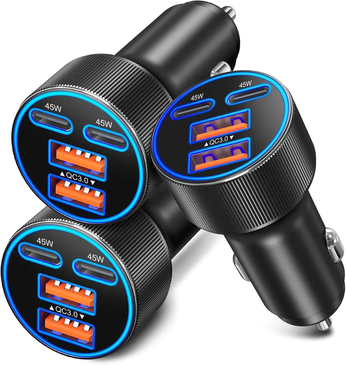 Hamzan Hamzan 90W 4-Port USB-C Car Charger 3 Pack — product photo