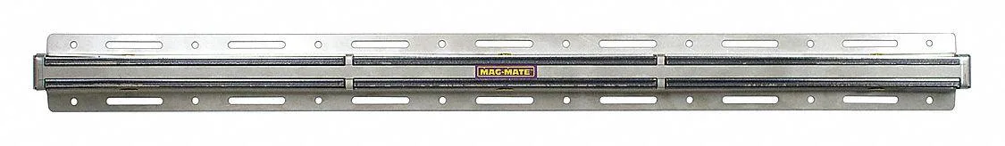 24 inch stainless steel magnetic tool holder with smooth silver finish and mounting holes