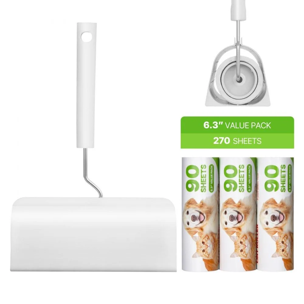 VEVOR VEVOR Sticky Lint Roller 3 Pack 270 Sheets 6.30 in White — product photo
