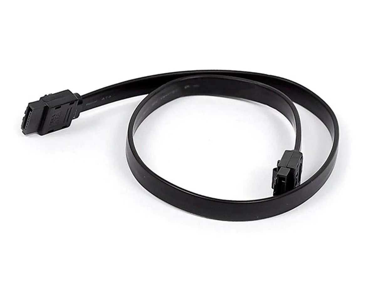  Monoprice 140373 SATA 6 Gbps straight cable with locking latch 10 inches black — product photo
