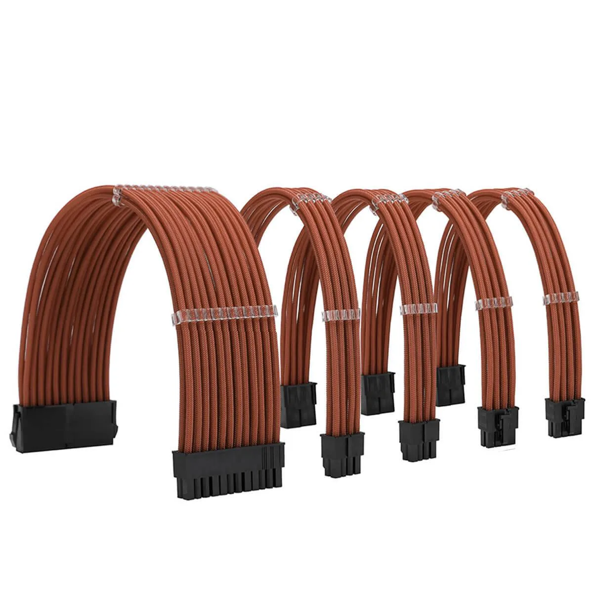 KOZYFOX KOZYFOX 18AWG Braided PSU Extension Cable Kit 11.8in Brown — product photo