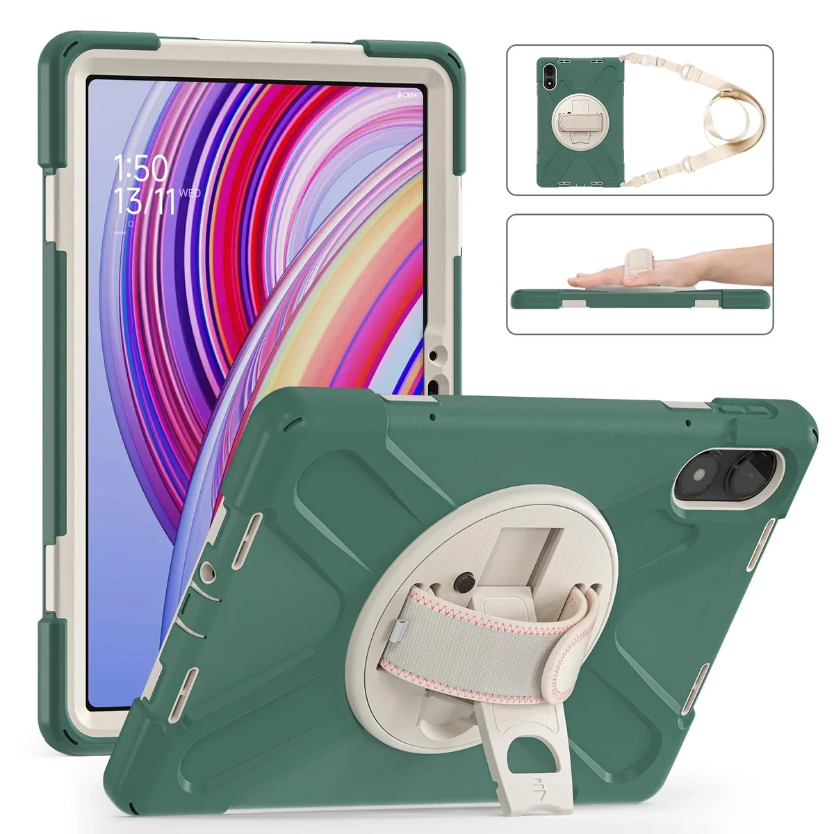 BONAEVER BONAEVER Laptop Case Dark Green for Xiaomi Redmi Pad Pro 12.1 2024 Poco Pad — product photo
