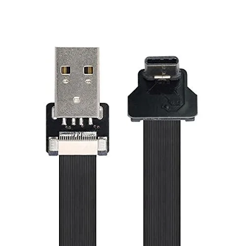 Fervit Fervit USB 2.0 Type-A Male to USB-C Male Flat Slim FPC Cable 50cm — product photo