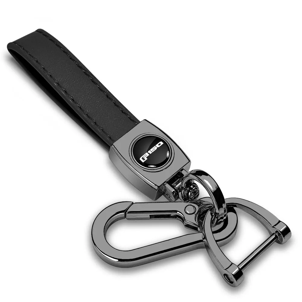 iPick Image, LLC iPick Image, LLC Ford F-150 Logo Black Leather Loop Strap Dark Gunmetal Hook Key Chain — product photo