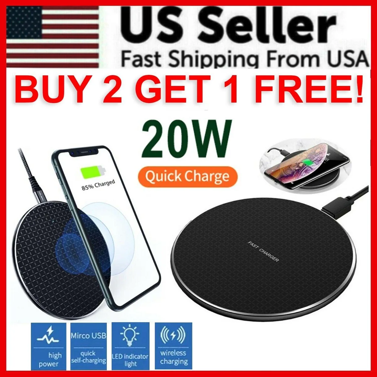 The Perfect Part The Perfect Part 20W Wireless Charger Pad Black — product photo