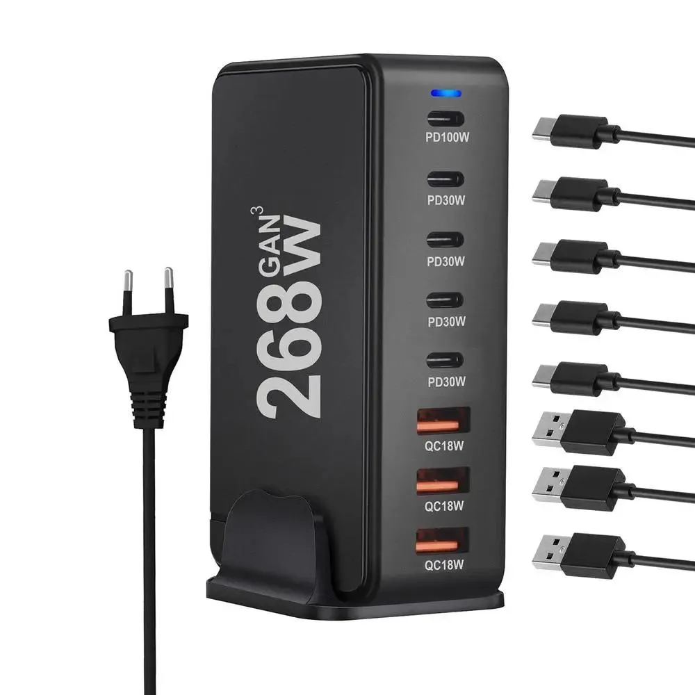 LUOM LUOM GAN268W 268W 8-Port GaN Desktop Charger Black — product photo