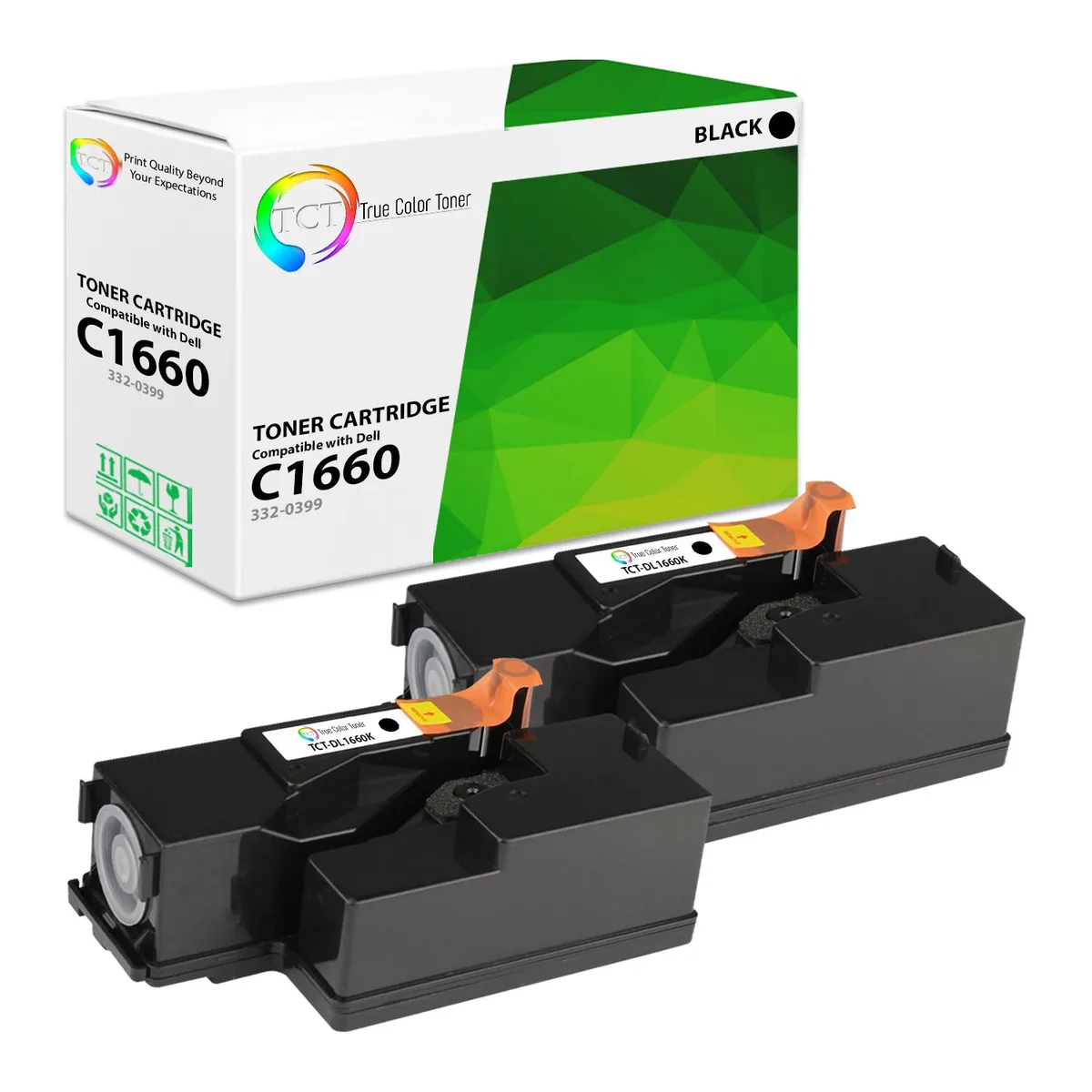True Color Toner True Color Toner 332-0399 Black Toner Cartridge 2 Pack 1250 Pages — product photo
