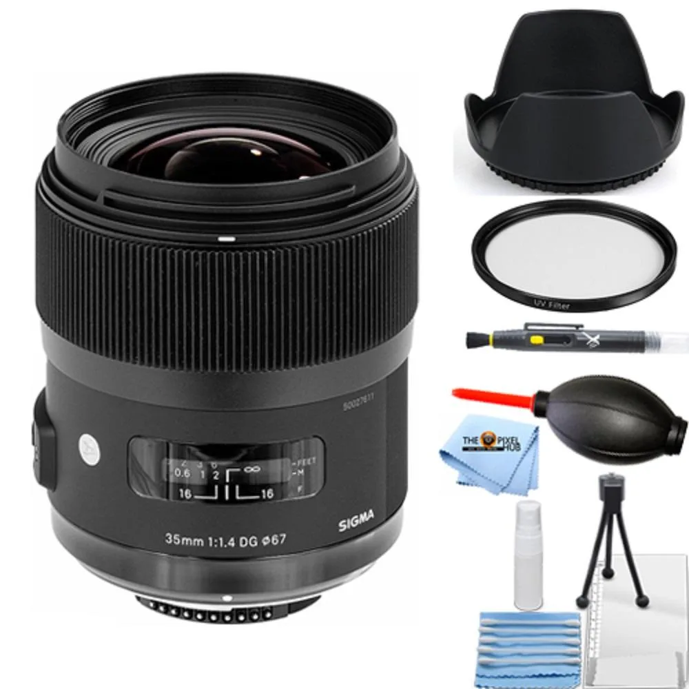 SIGMA SIGMA 35mm f/1.4 DG HSM Art Lens for Sony A DSLR 340205 Starter Bundle — product photo