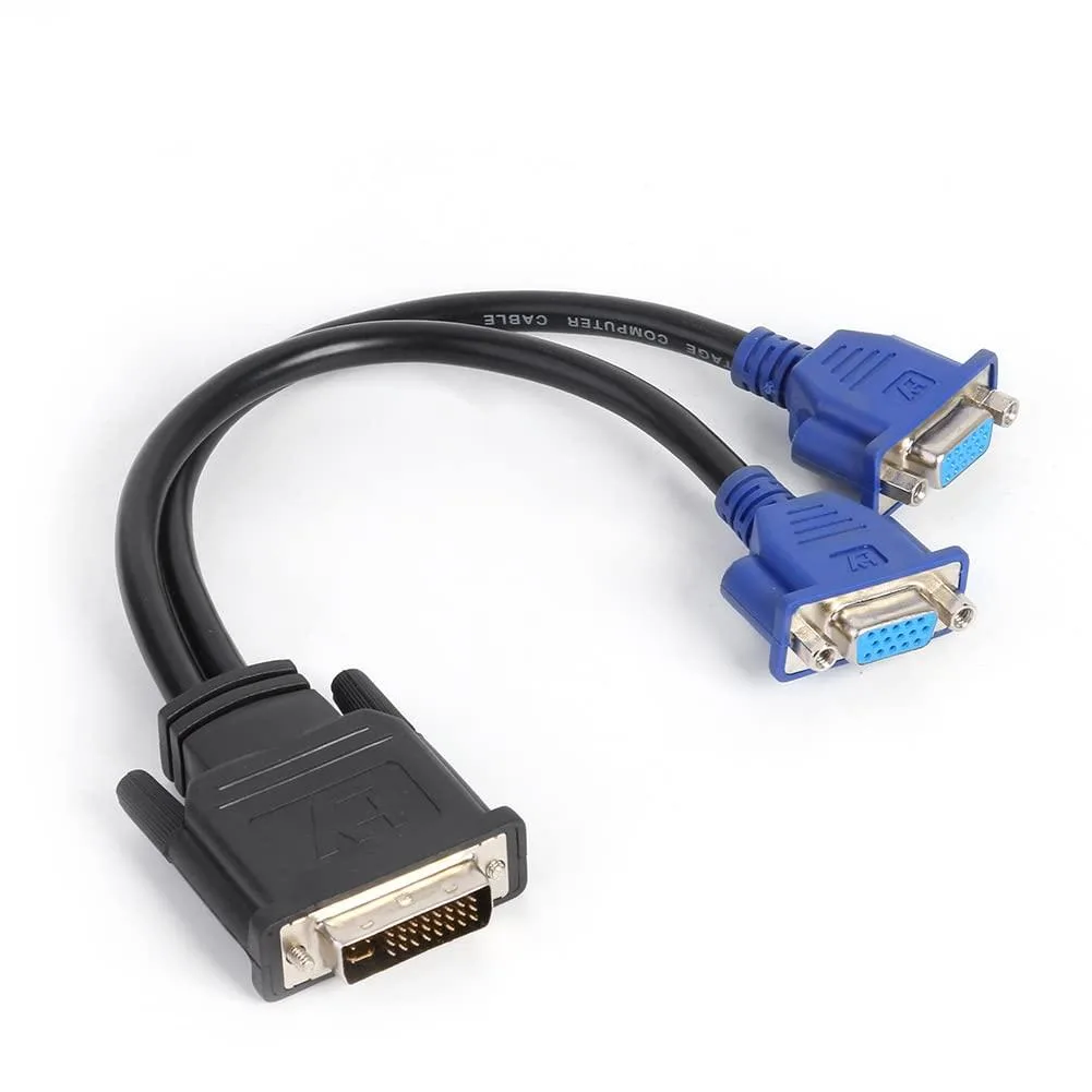 TeKit TeKit DVI-I 24+5 Male to Dual VGA Female Y Splitter 30cm audio — product photo