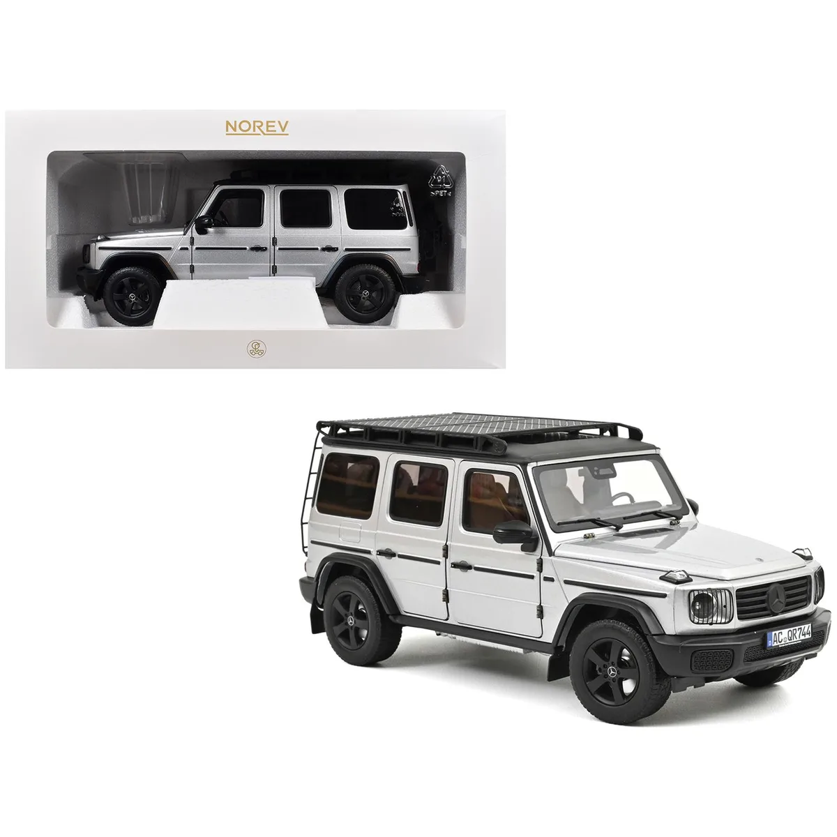 Norev Norev 2024 Mercedes-Benz G-Class Professional Iridium Silver Black Top 1/18 Diecast — product photo