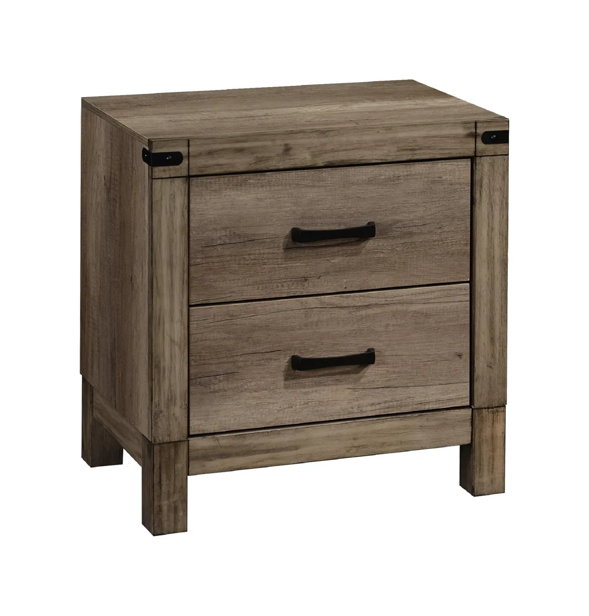 tuphen tuphen Tall Two-Drawer Nightstand 23.8" x 16" x 25" Brown — product photo
