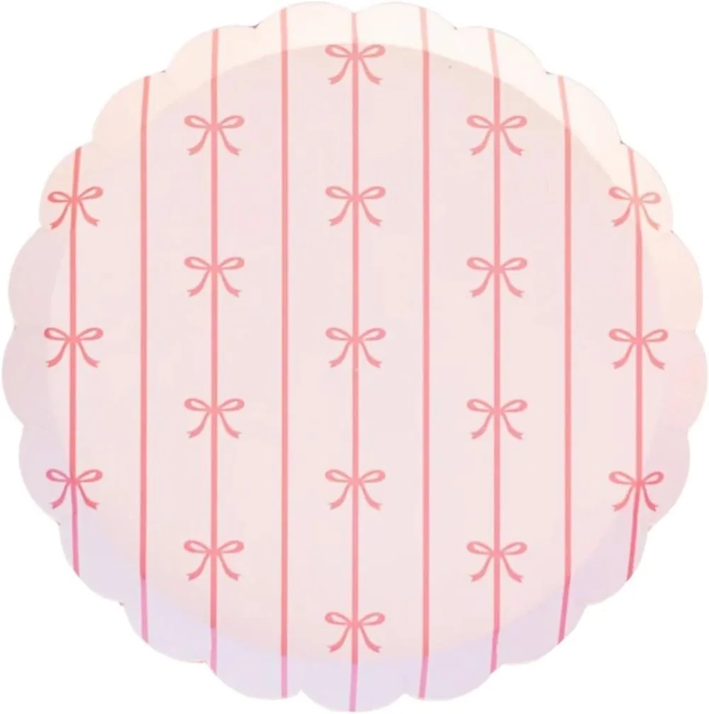 None Continuous None Continuous Petal Pink Bow Small Plates 8.25" Pack of 8 — product photo