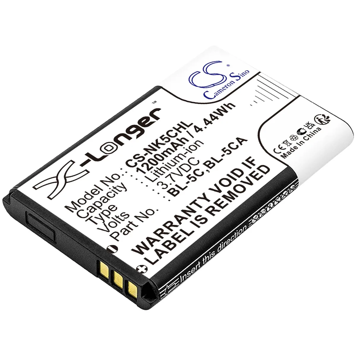 Centenex Electronics Centenex Electronics DS-CS-NK5CHL barcode scanner battery Li-ion 1.2 Ah — product photo