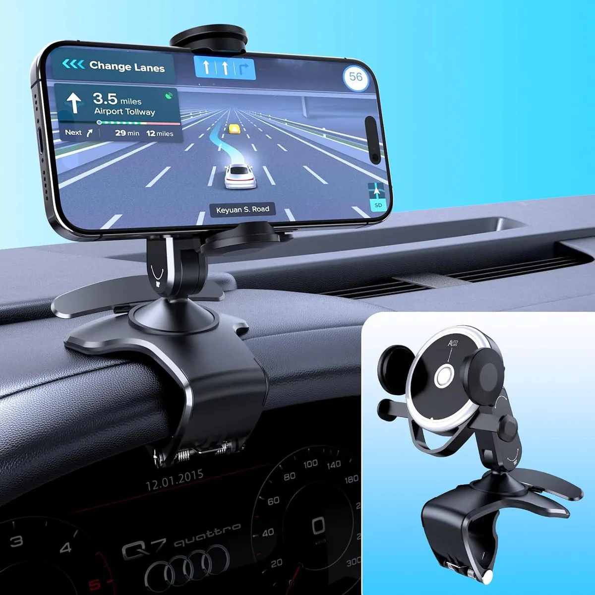 Keyence Keyence 360° Rotating Dashboard Phone Mount Black — product photo