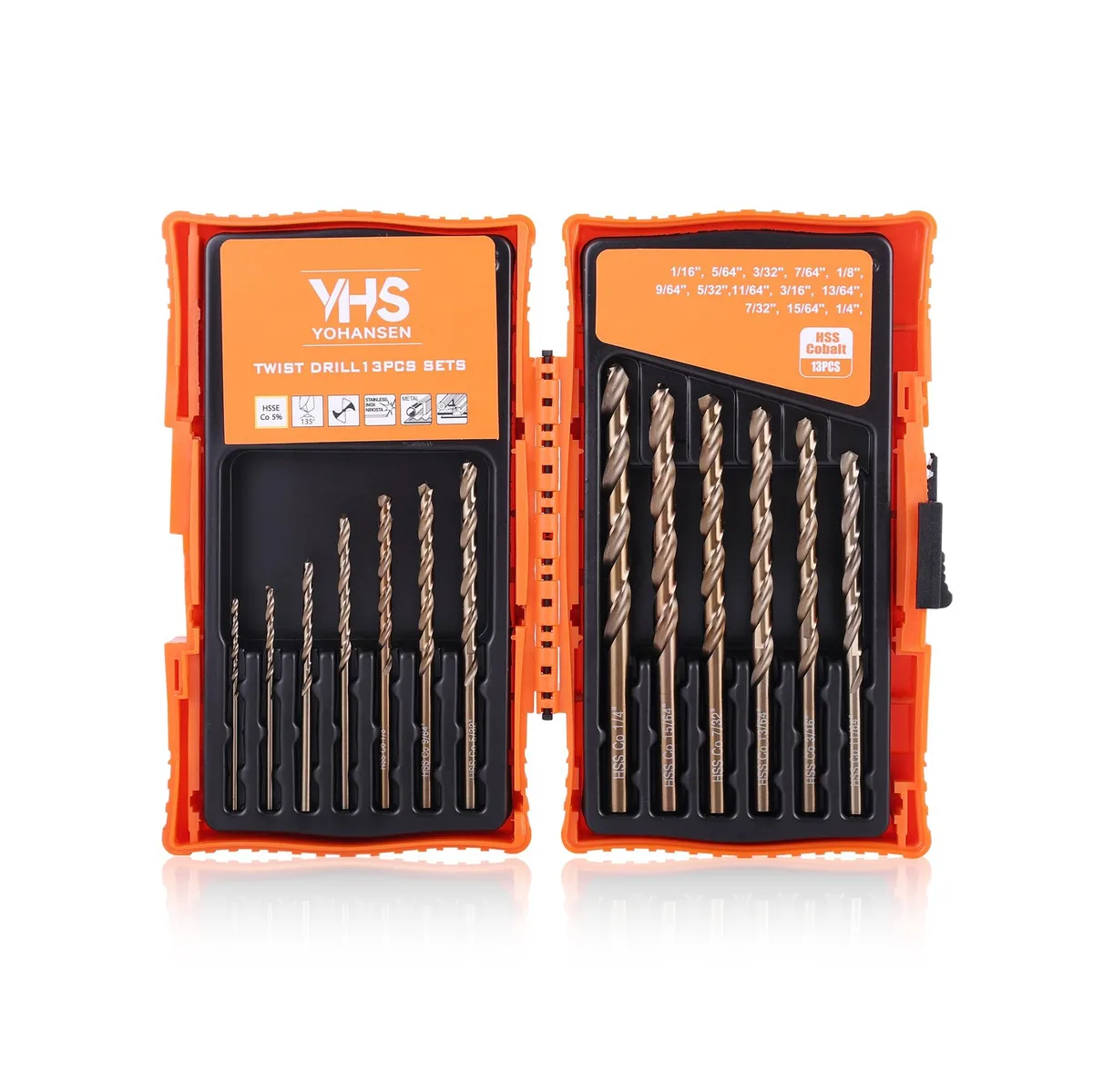  Olympia Tools 13Pcs Cobalt Drill Bit Set 1/16-1/4 M35 HSS Index Case — product photo