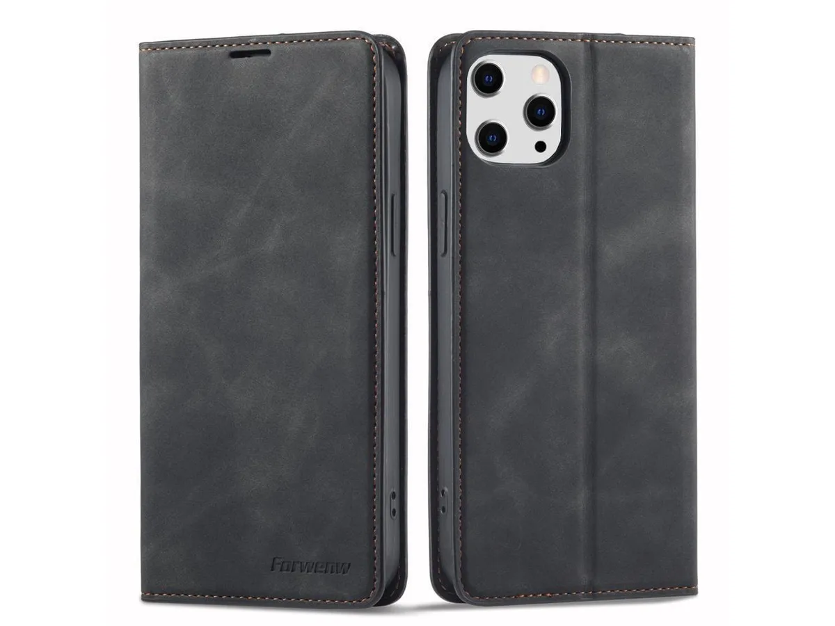 BONAEVER BONAEVER iPhone 15 Pro Max 6.7 inch PU Leather Flip Wallet Case Black — product photo
