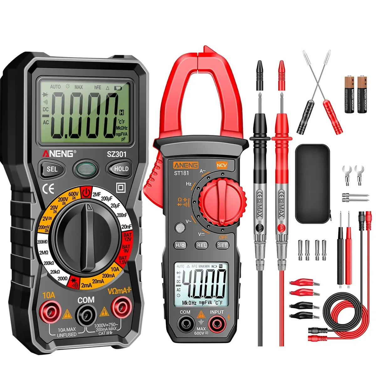 ANENG ST181 Digital Multimeter Clamp Meter 1.42in Jaw — product photo